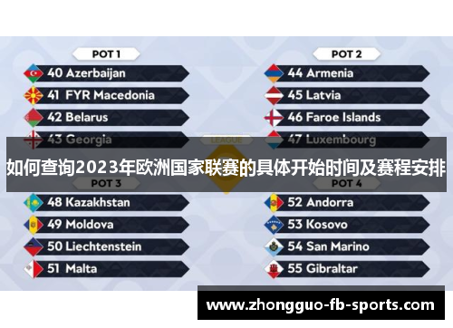 如何查询2023年欧洲国家联赛的具体开始时间及赛程安排