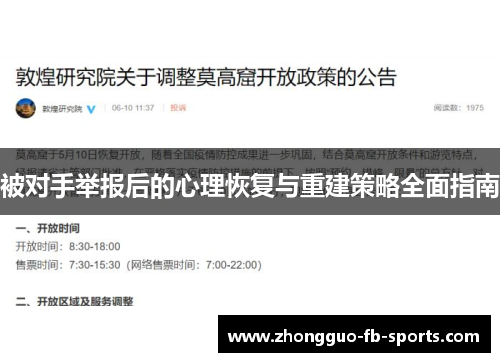被对手举报后的心理恢复与重建策略全面指南