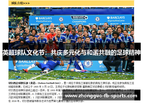 英超球队文化节：共庆多元化与和谐共融的足球精神